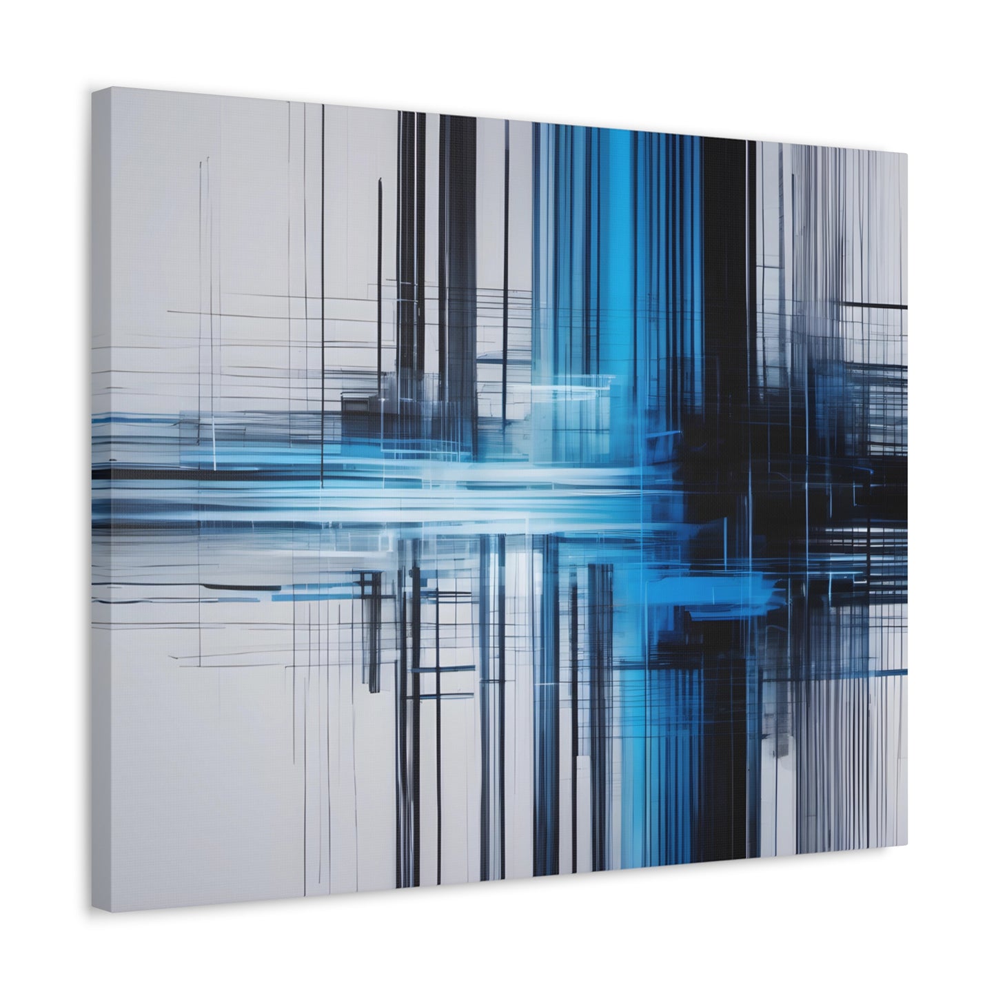 Black and Blue Abstract Canvas Print