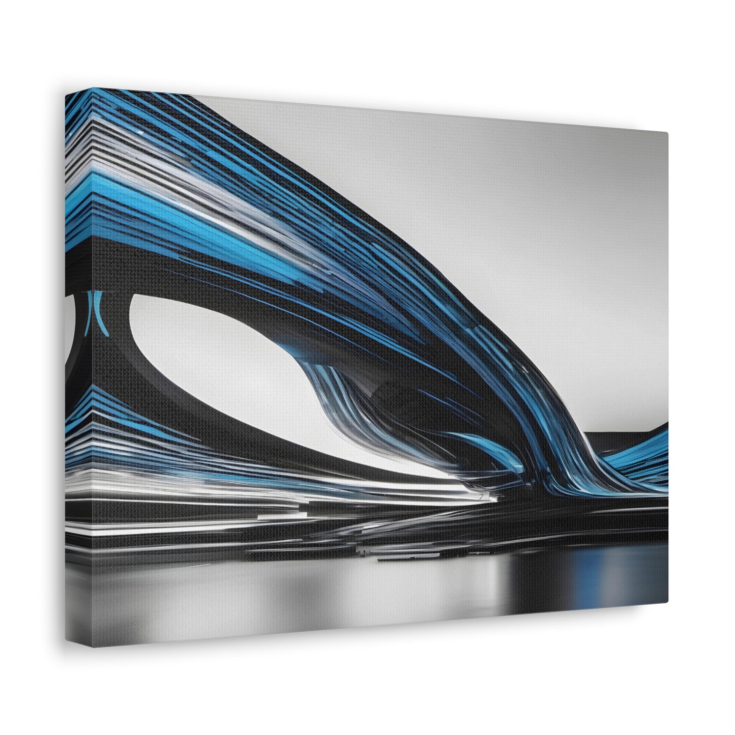 Long Exposure Blue, Grey and Black Canvas Print