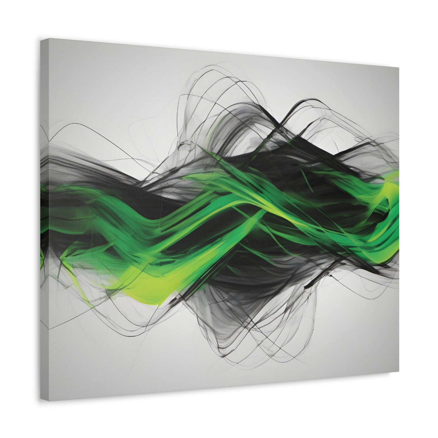 Long Exposure Green, Grey and Black Canvas Print