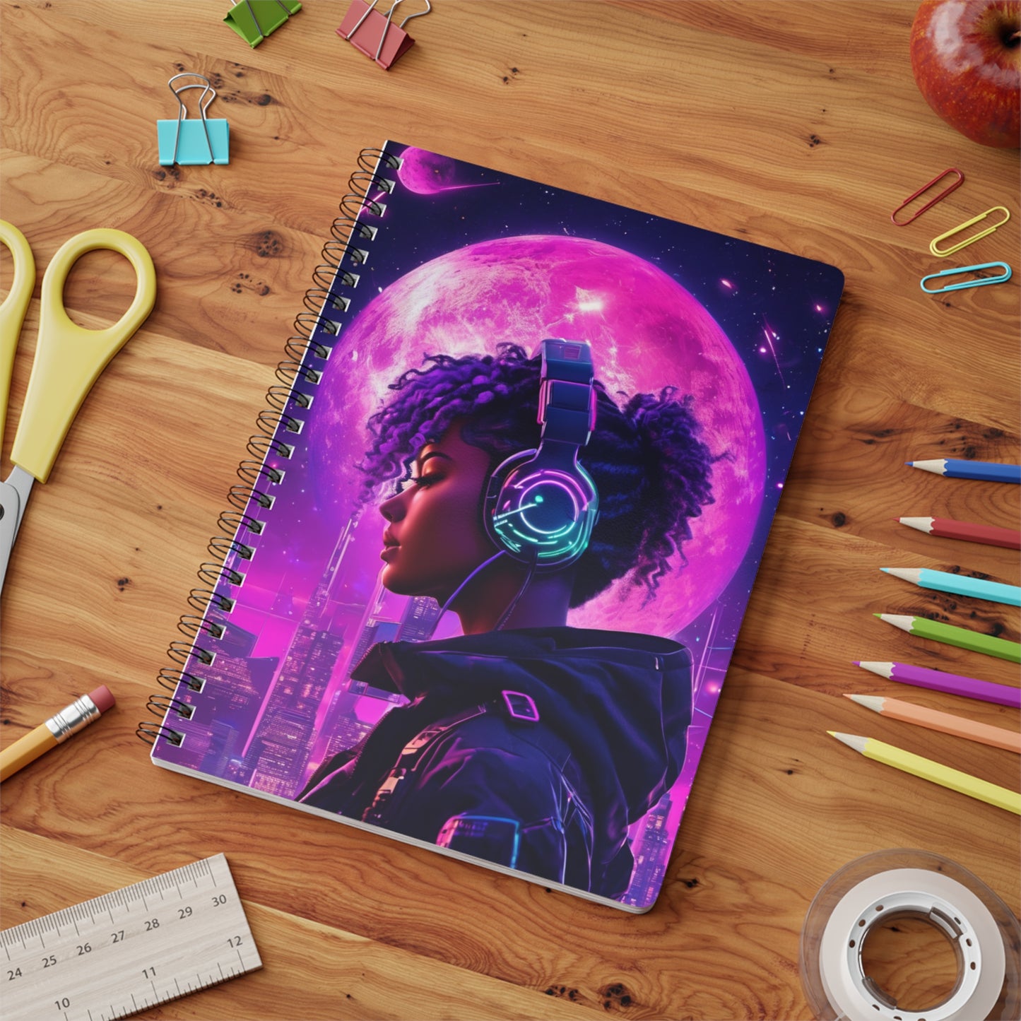 Purple Moon A5 Notebook