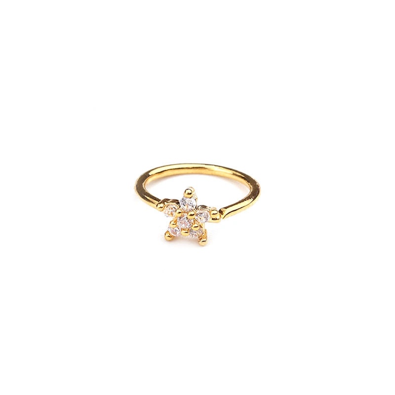 Nose Piercing Body Jewelry Ring Tiny Flower Helix