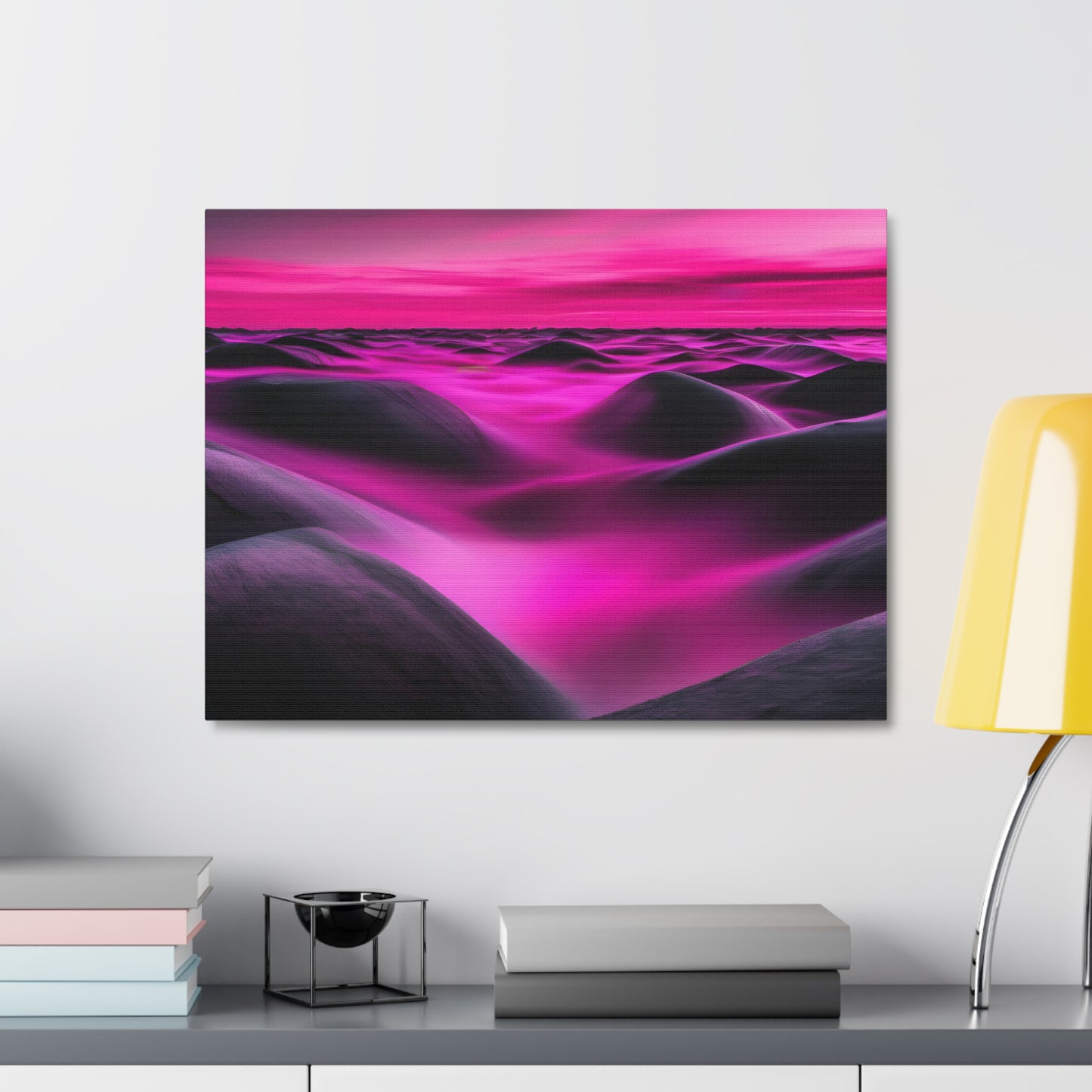 Long Exposure Pink and Black Canvas Print