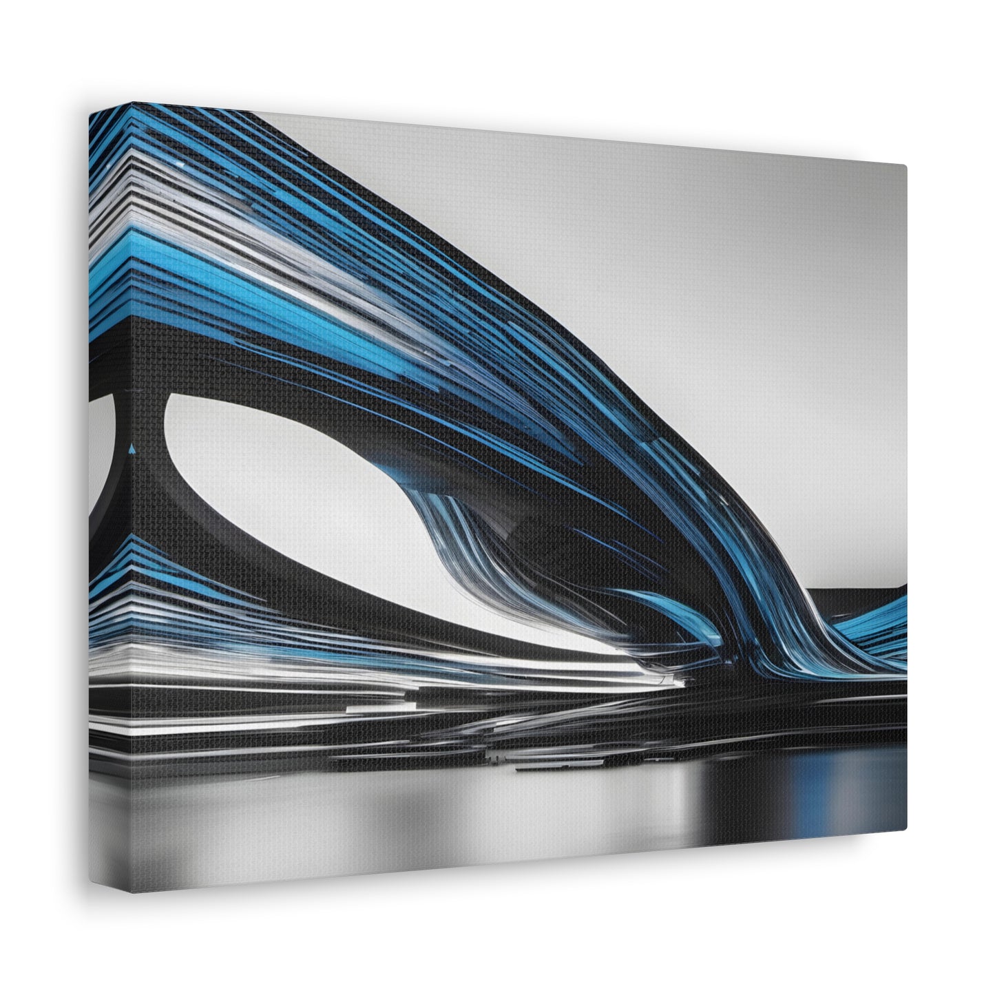 Long Exposure Blue, Grey and Black Canvas Print