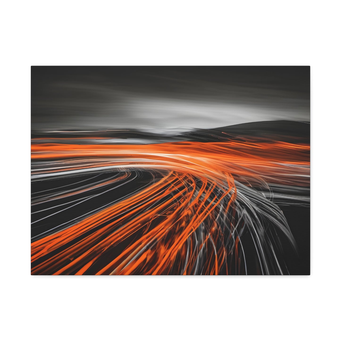 Long Exposure Orange and Black Canvas Print