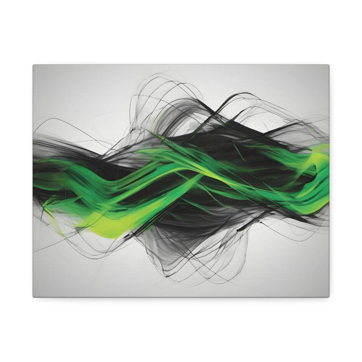 Long Exposure Green, Grey and Black Canvas Print