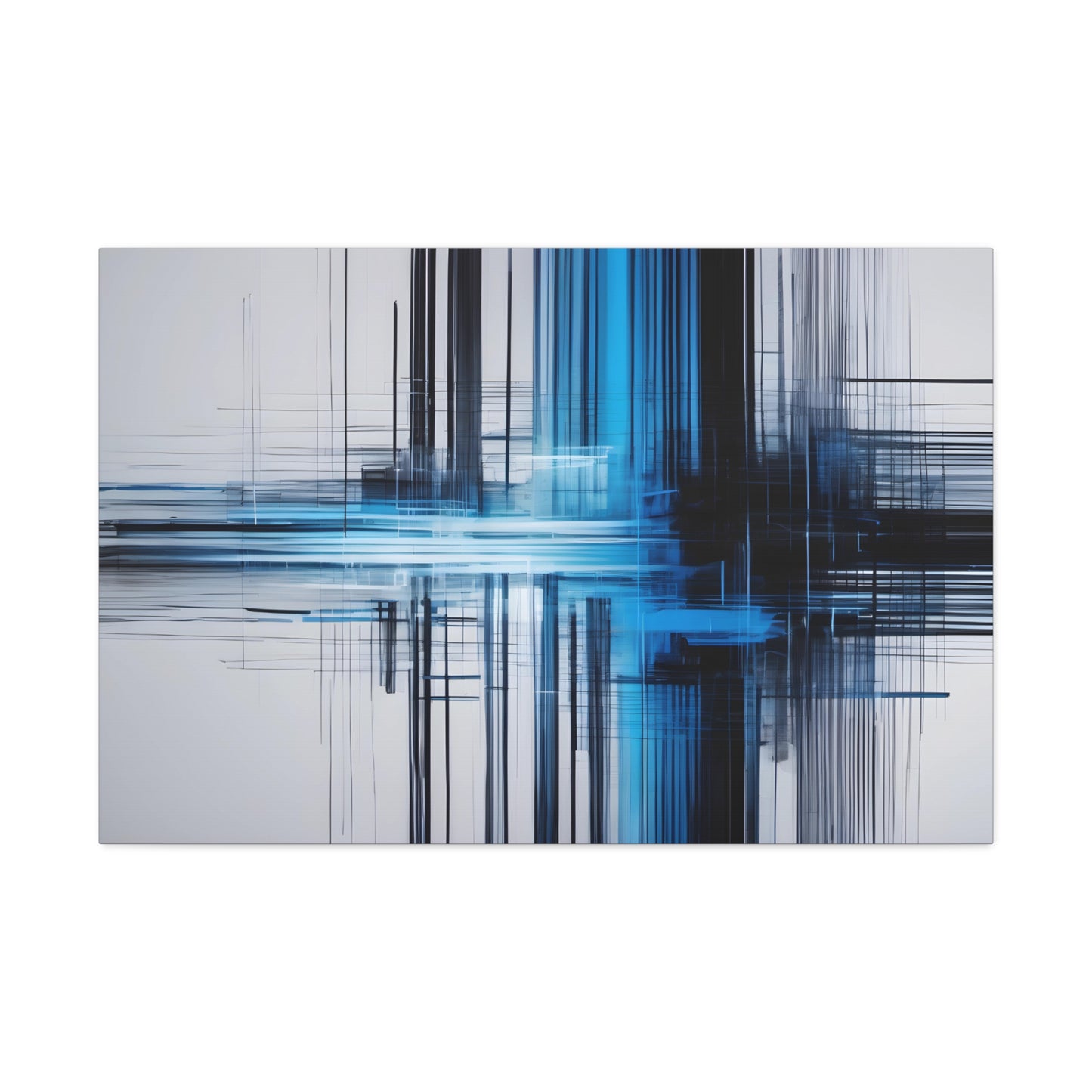 Black and Blue Abstract Canvas Print