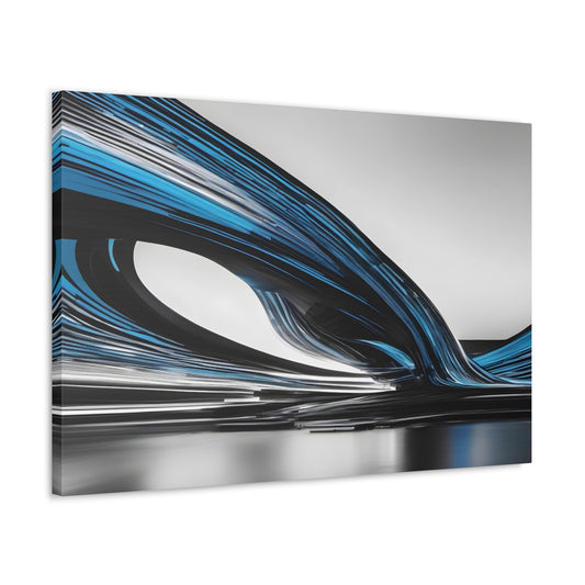 Long Exposure Blue, Grey and Black Canvas Print