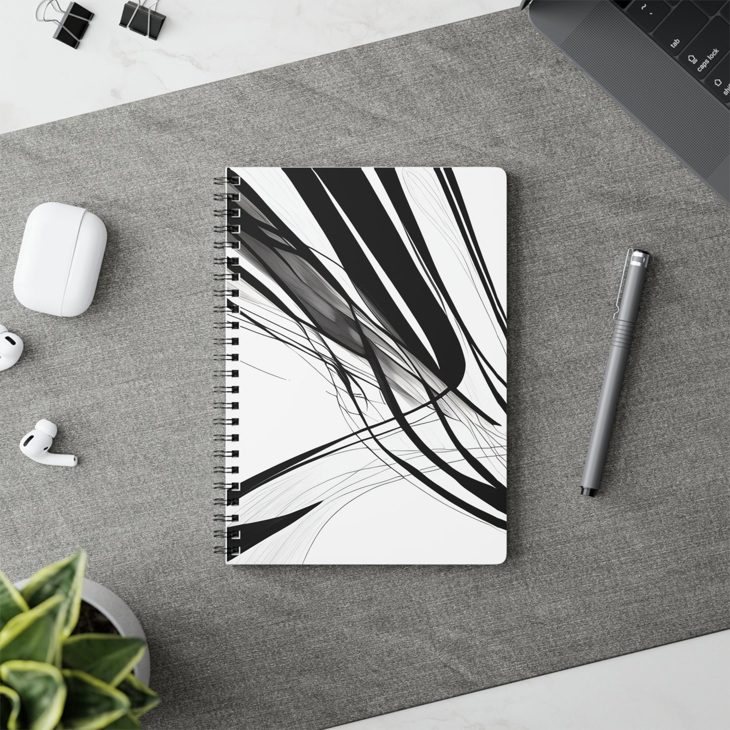 Black and White Abstract A5 Notebook