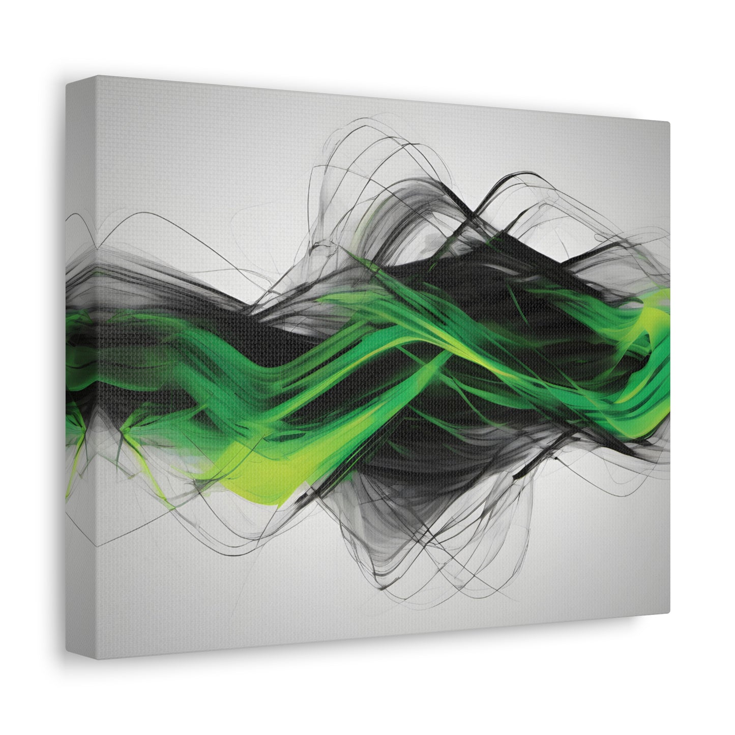 Long Exposure Green, Grey and Black Canvas Print