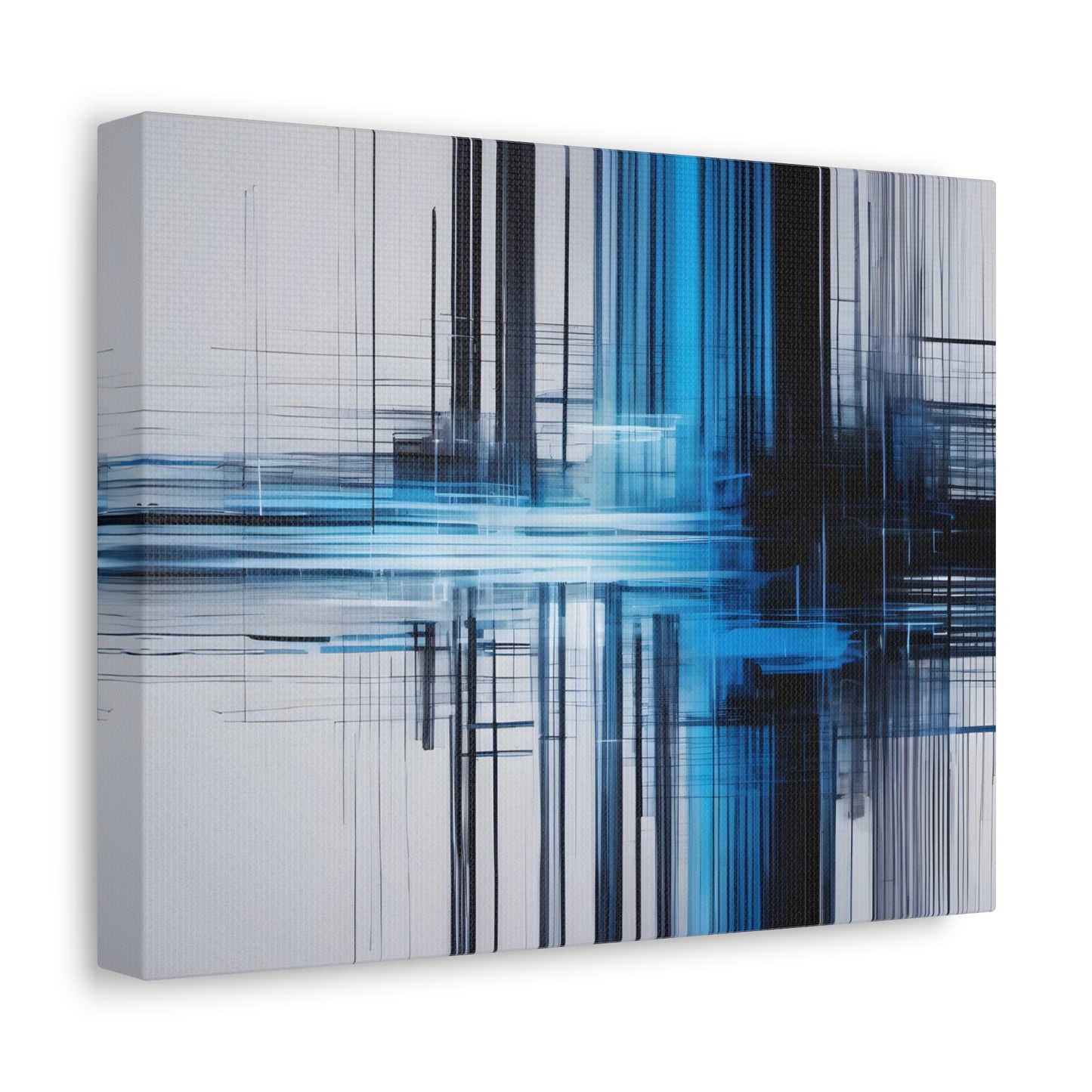 Black and Blue Abstract Canvas Print