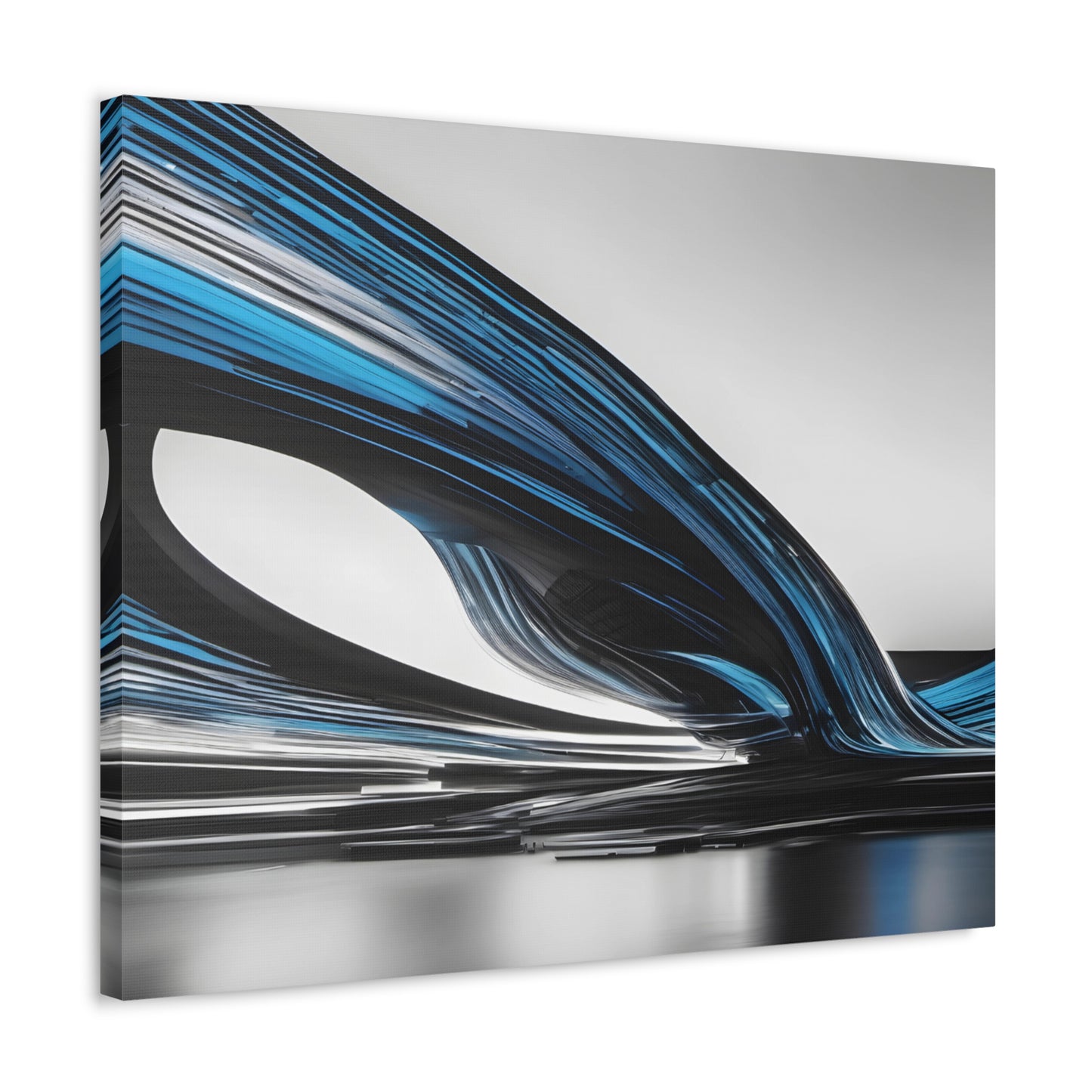 Long Exposure Blue, Grey and Black Canvas Print