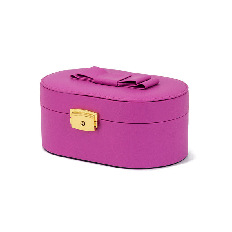 Portable Jewelry Storage Case With Mirrored Ring Necklace Bracelet Earrings Plate Little Girls Multi-function Jewellery Box