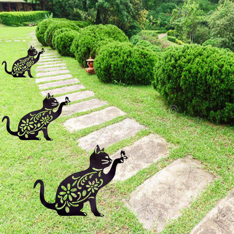 Garden Ornaments, Cats, Butterflies, Card