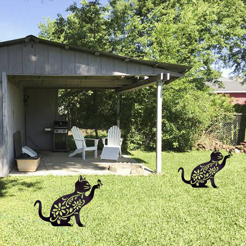 Garden Ornaments, Cats, Butterflies, Card