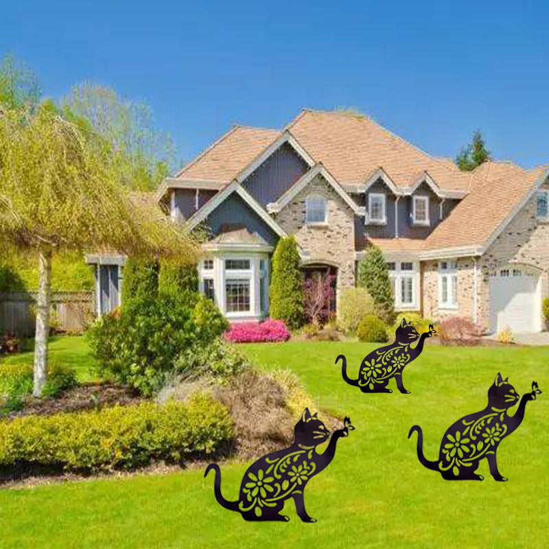 Garden Ornaments, Cats, Butterflies, Card