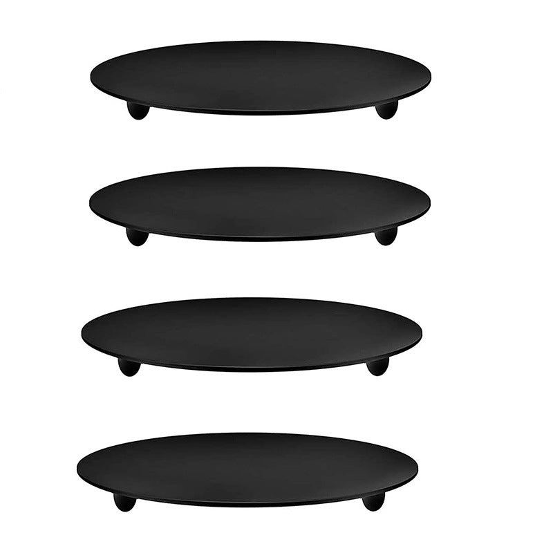 Iron Plate Candle Holder LED Candle Base