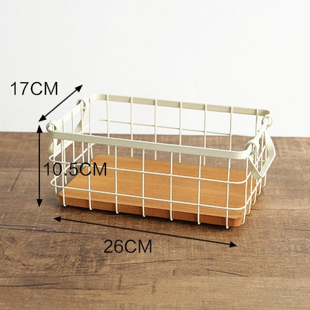 Japanese-style home wrought iron storage box Grocery storage basket wrought iron debris storage storage basket