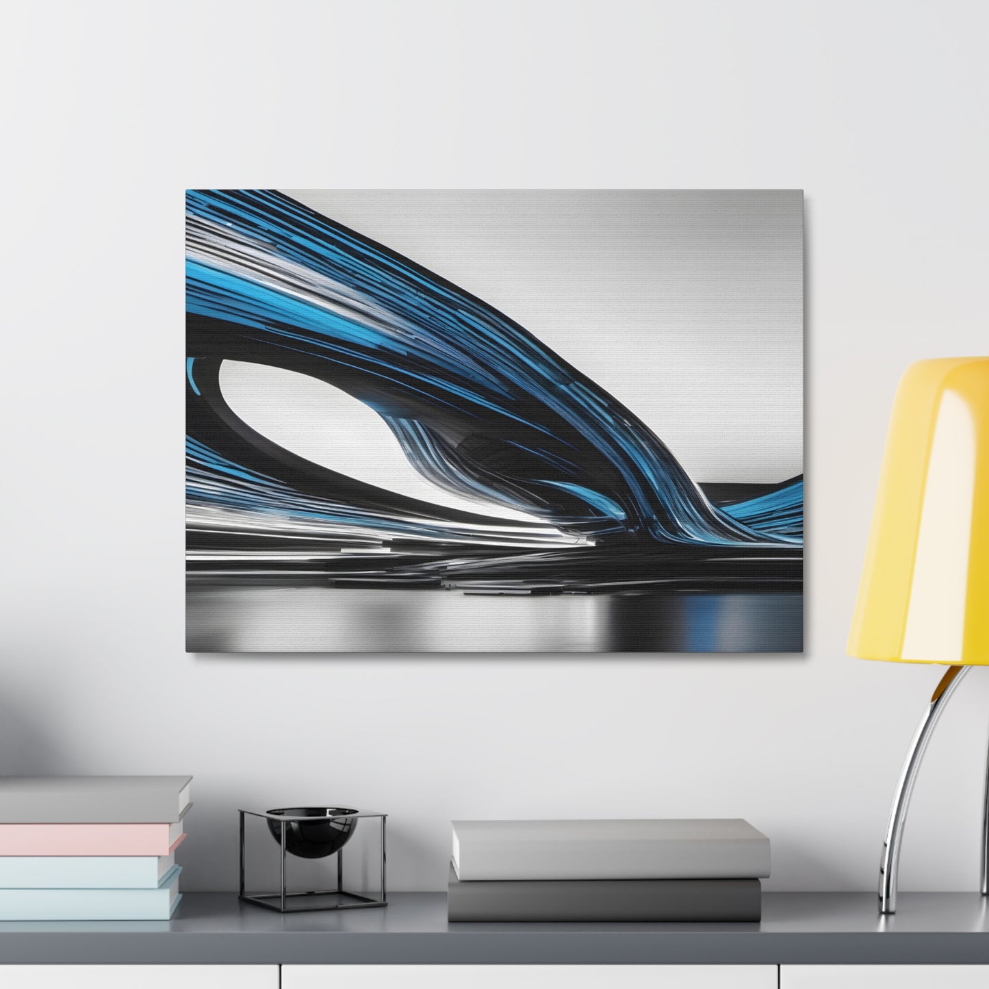 Long Exposure Blue, Grey and Black Canvas Print