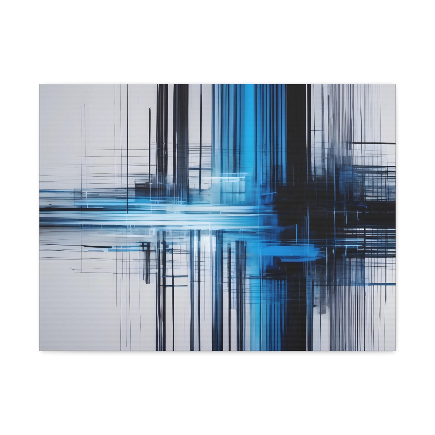 Black and Blue Abstract Canvas Print