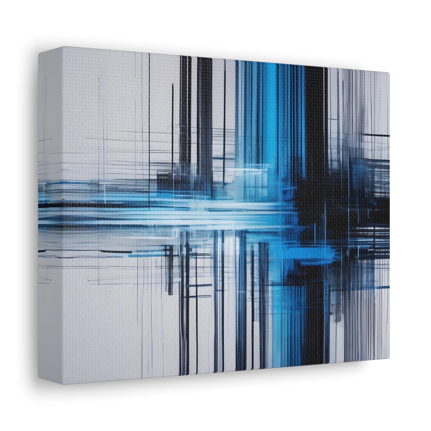 Black and Blue Abstract Canvas Print