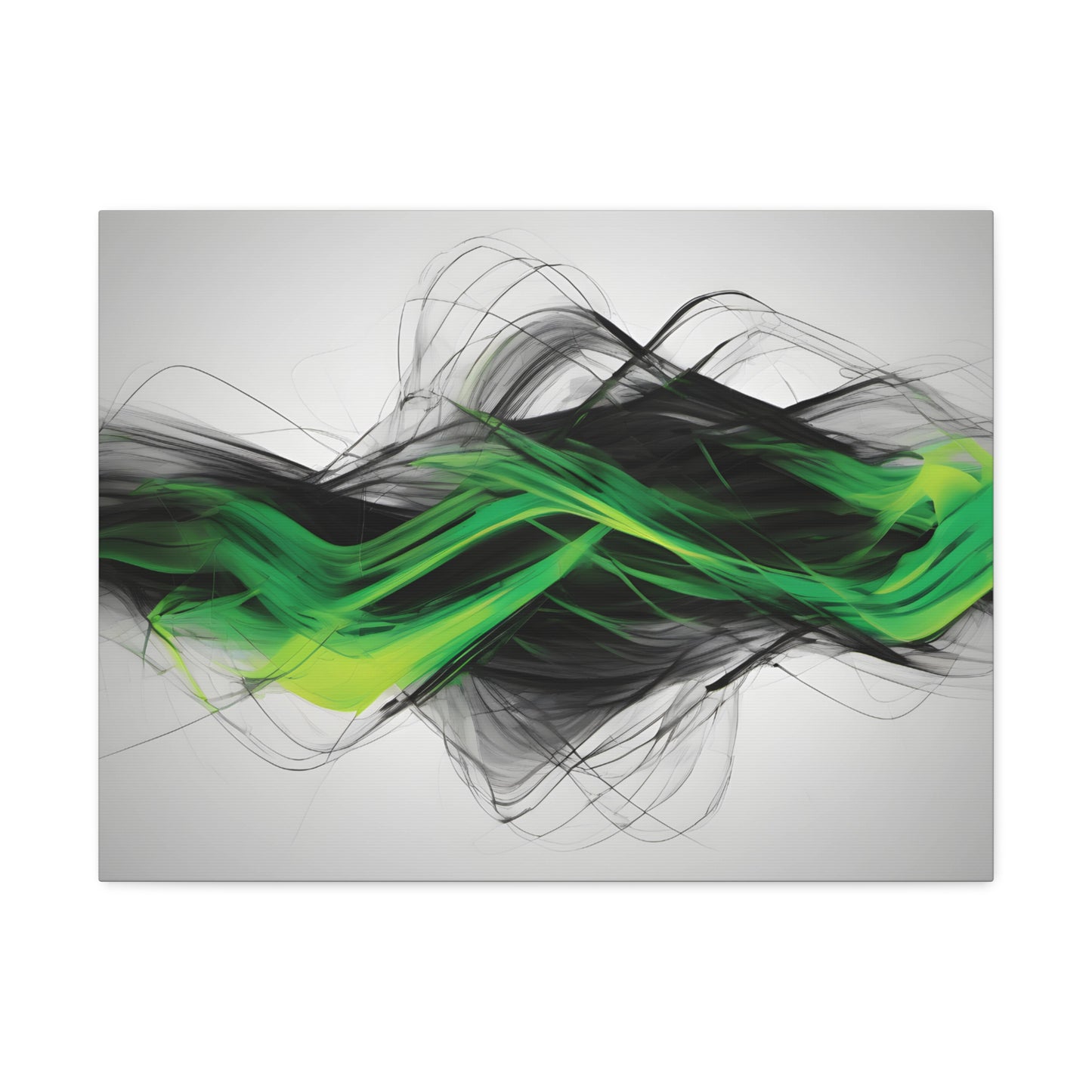 Long Exposure Green, Grey and Black Canvas Print