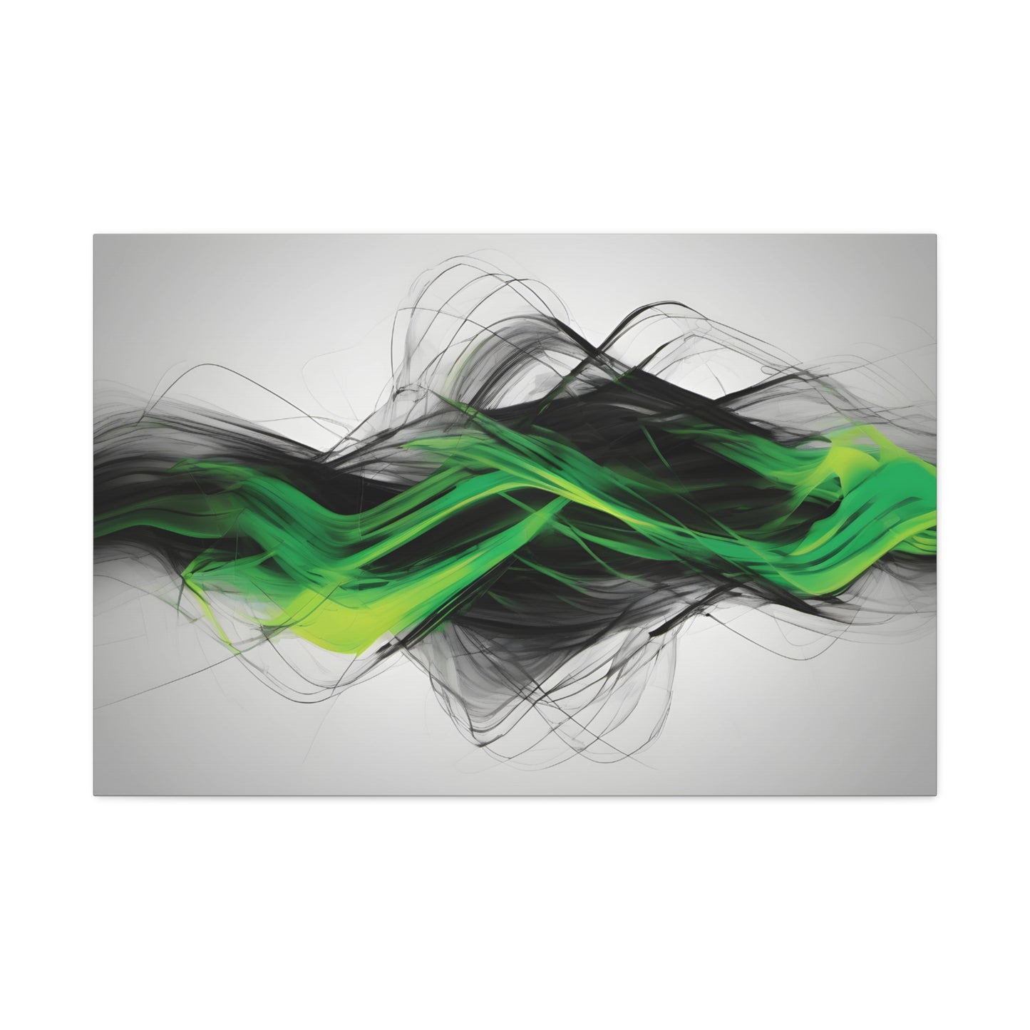 Long Exposure Green, Grey and Black Canvas Print