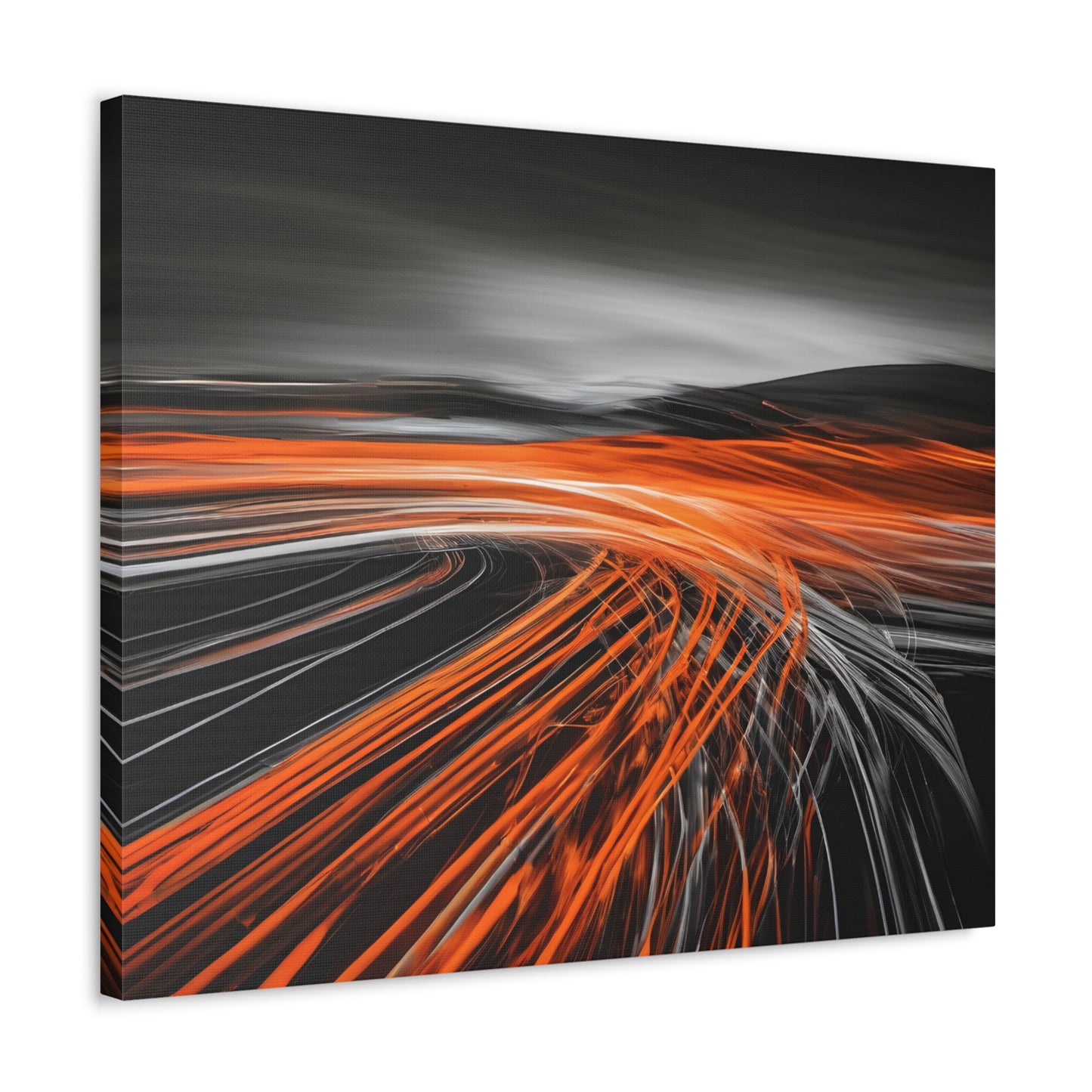 Long Exposure Orange and Black Canvas Print