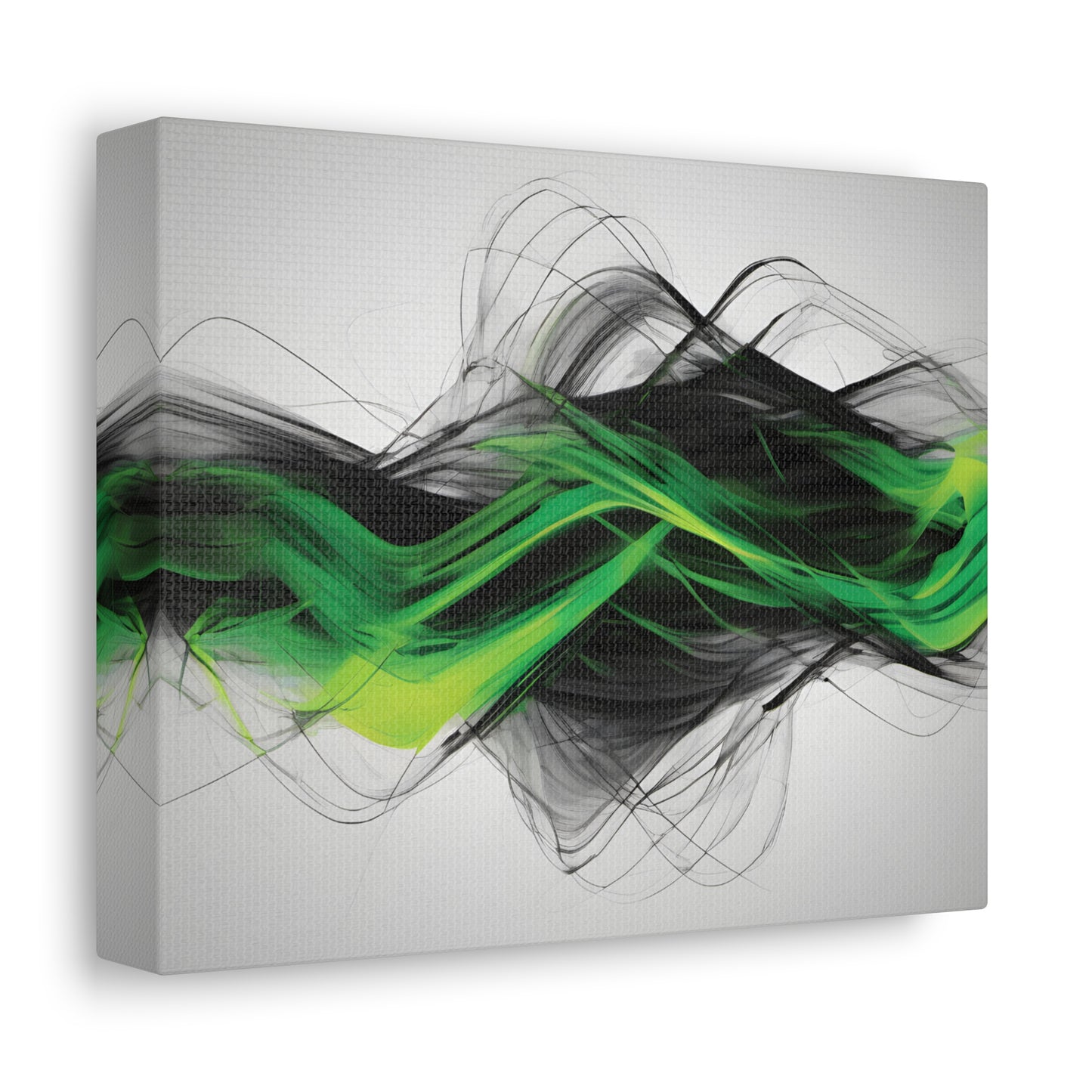 Long Exposure Green, Grey and Black Canvas Print