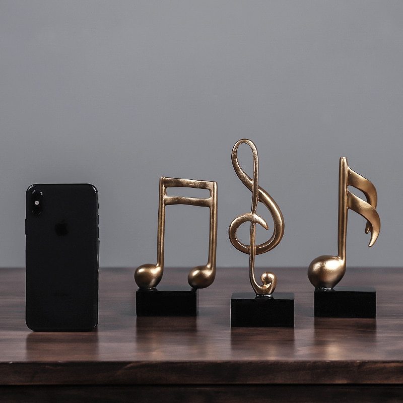Living room golden musical note model ornaments