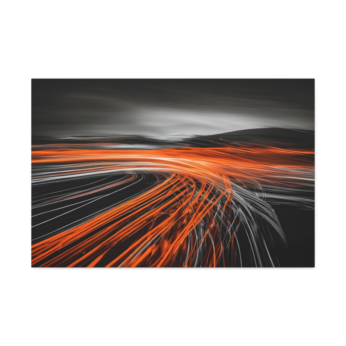 Long Exposure Orange and Black Canvas Print