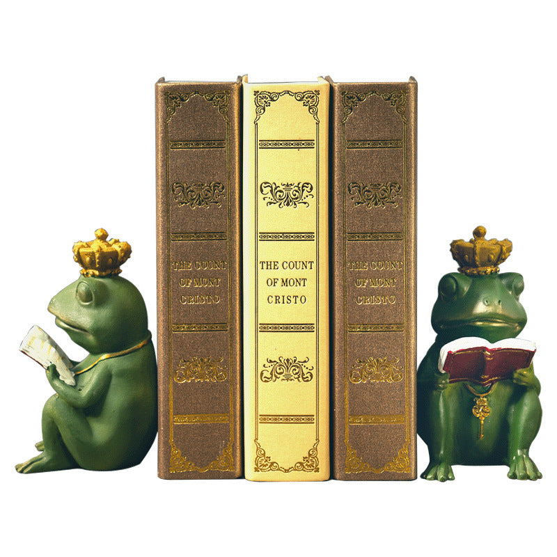Home Living Room Desktop Frog Book Leaning Ornaments