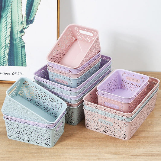 Plastic Hollow Cosmetics Storage Box Sundries Storage Basket