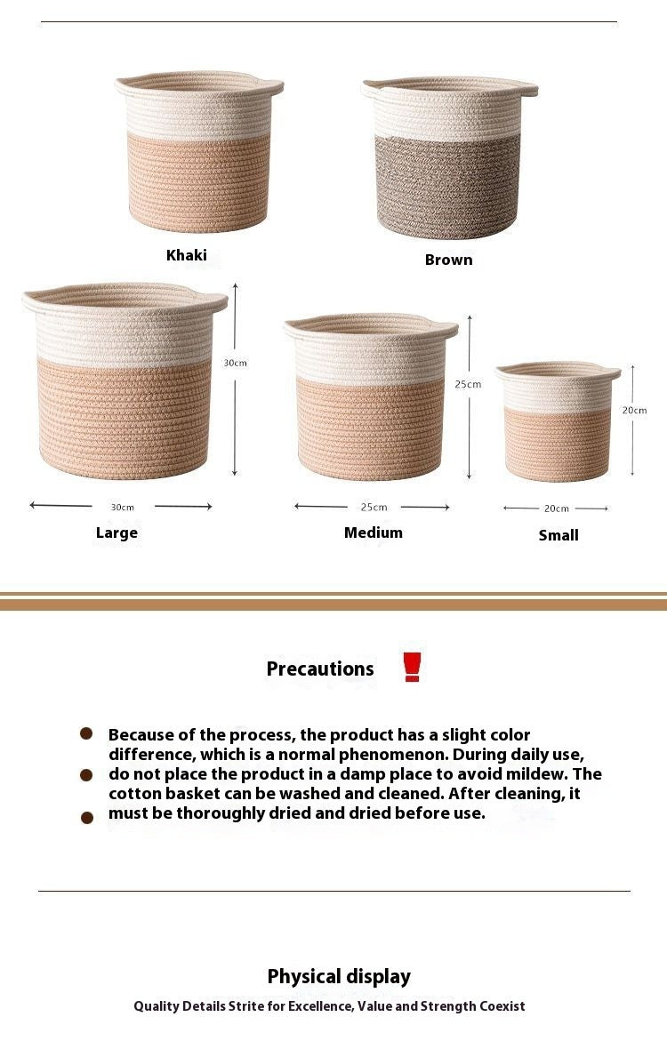 Storage Basket Dirty Clothes Basket Toy Clothes Storage Hand-woven Storage Basket