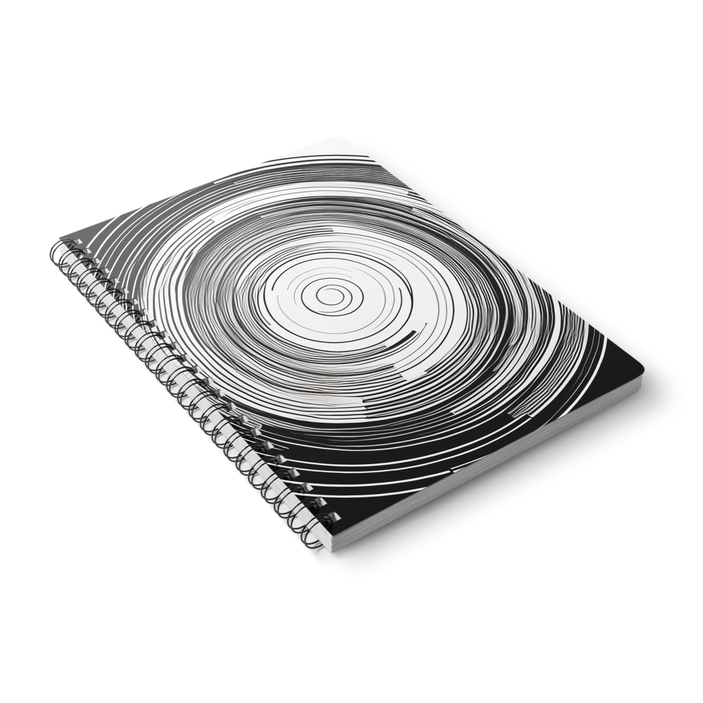 Black and White Abstract Circle A5 Notebook