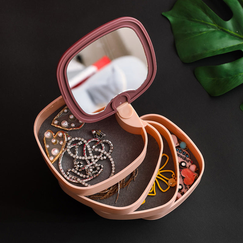 Multifunctional Rotatable Small Jewelry Storage Box