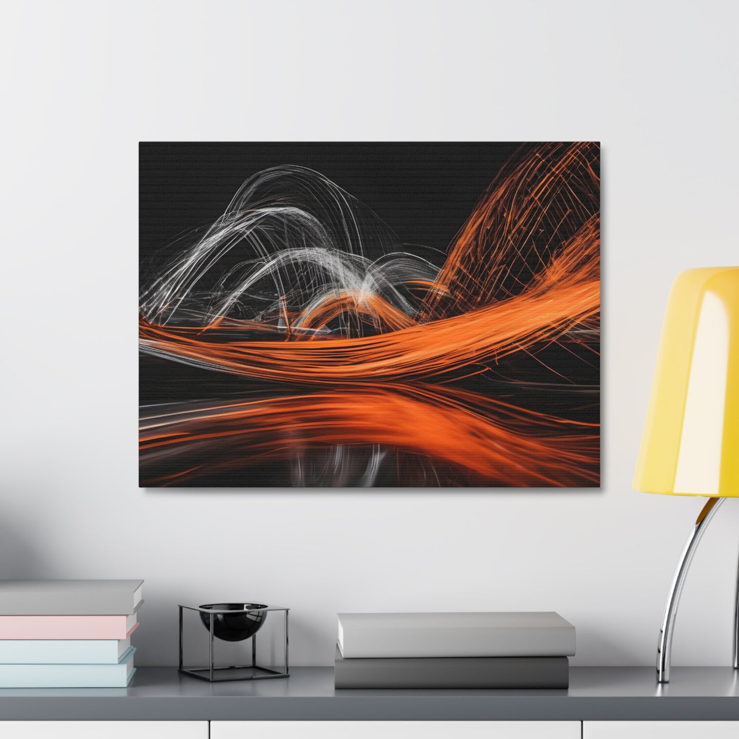 Long Exposure Orange and Black Canvas Print