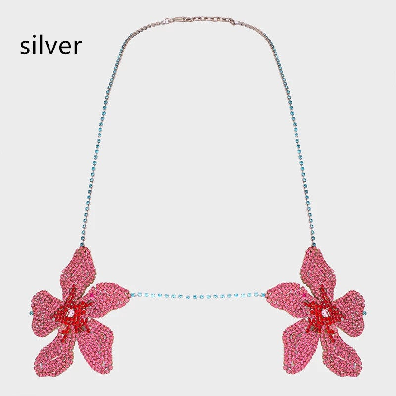 European And American Jewelry Fashion Flower Chest Chain