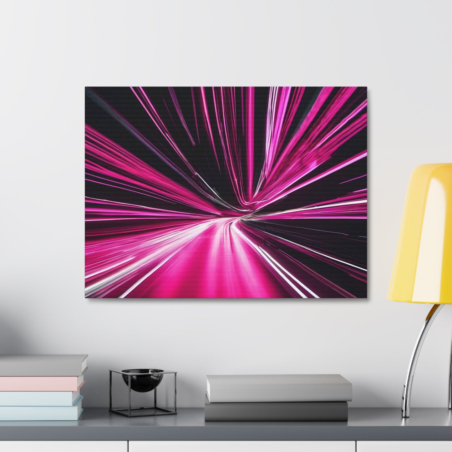 Long Exposure Pink and Black Canvas Print