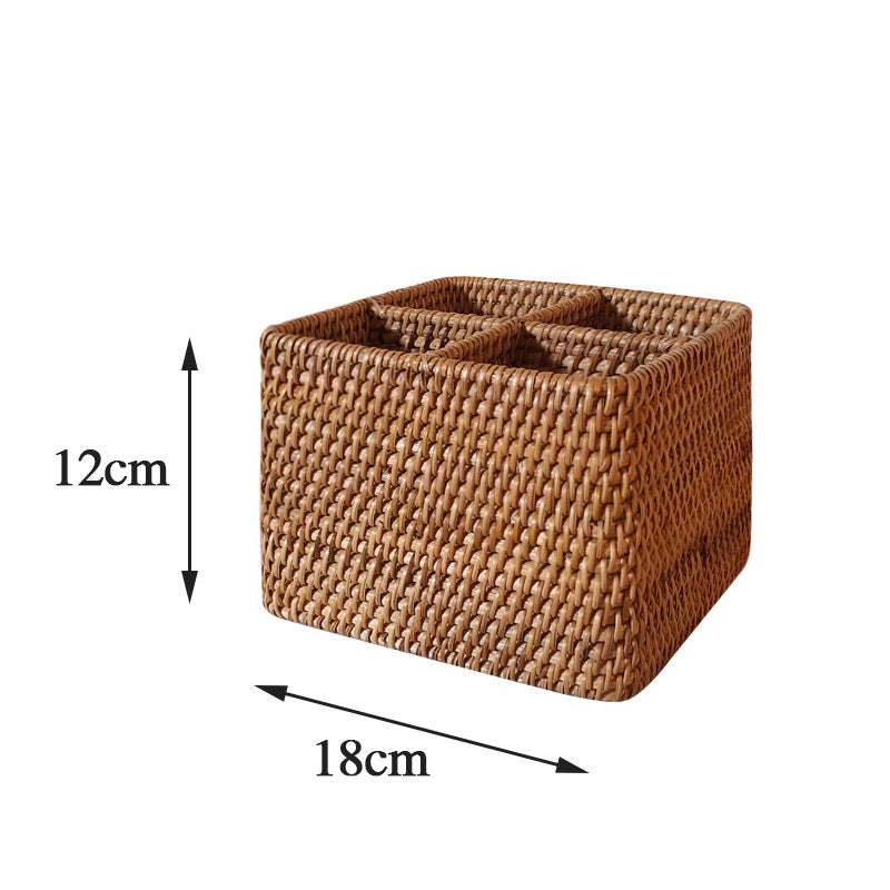 Creative Multifunctional Storage Box With Rattan Handmade Storage Basket