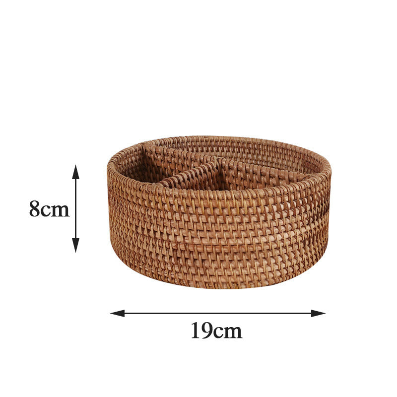 Creative Multifunctional Storage Box With Rattan Handmade Storage Basket