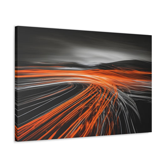 Long Exposure Orange and Black Canvas Print