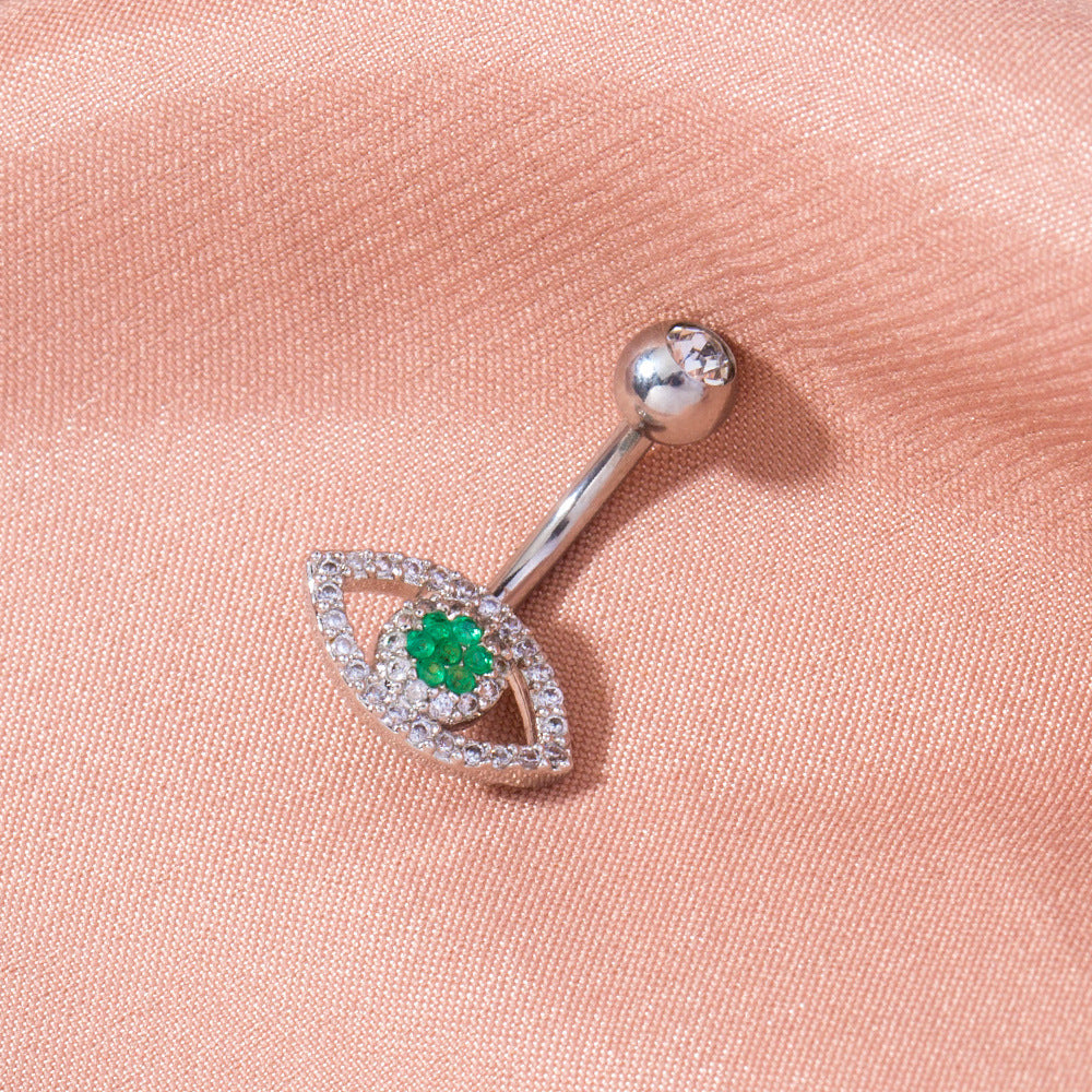 Ladies Simple Eye Zircon Belly Button Piercing Jewelry