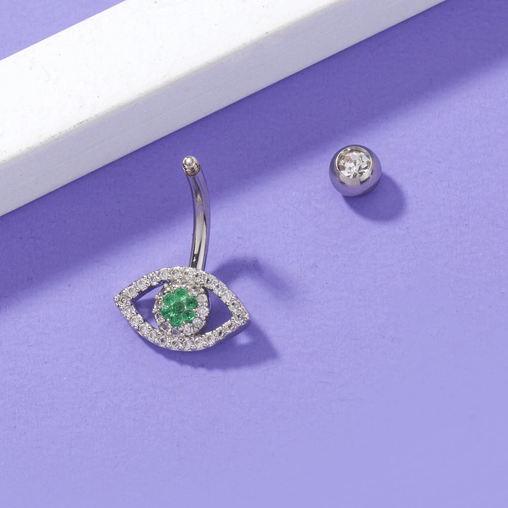 Ladies Simple Eye Zircon Belly Button Piercing Jewelry