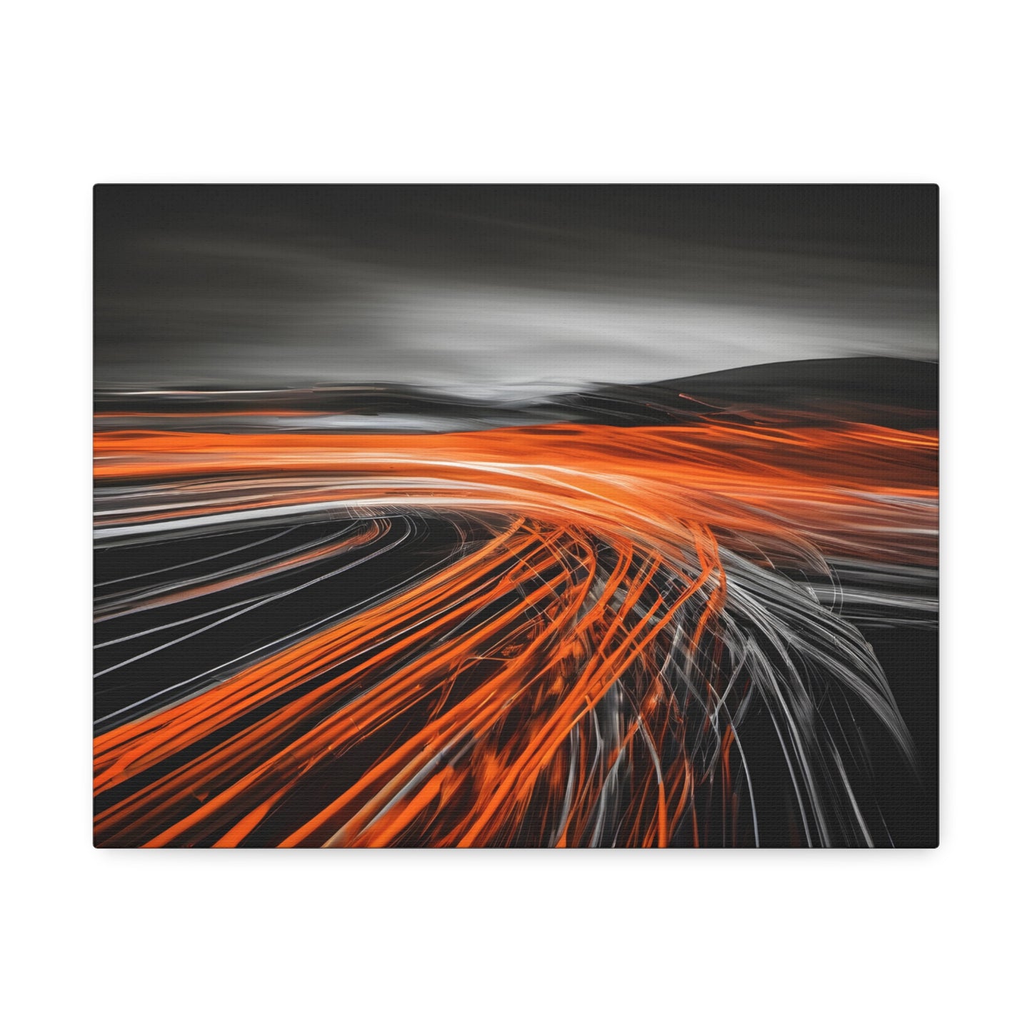 Long Exposure Orange and Black Canvas Print