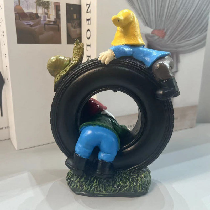 Outdoor Resin Tire Garden Elf Ornaments