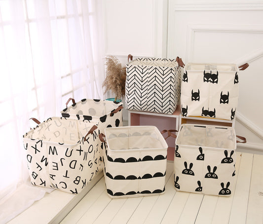 Storage basket cotton linen folding storage box