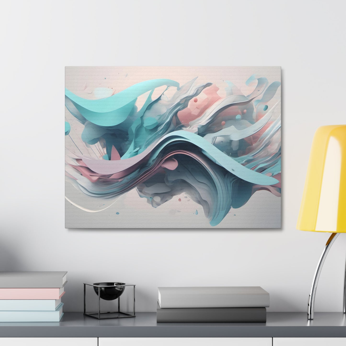 Pink and Blue Abstract Canvas Print