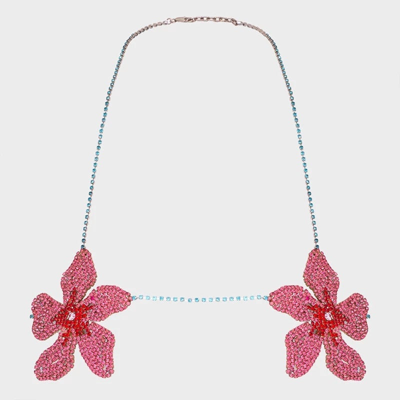 European And American Jewelry Fashion Flower Chest Chain