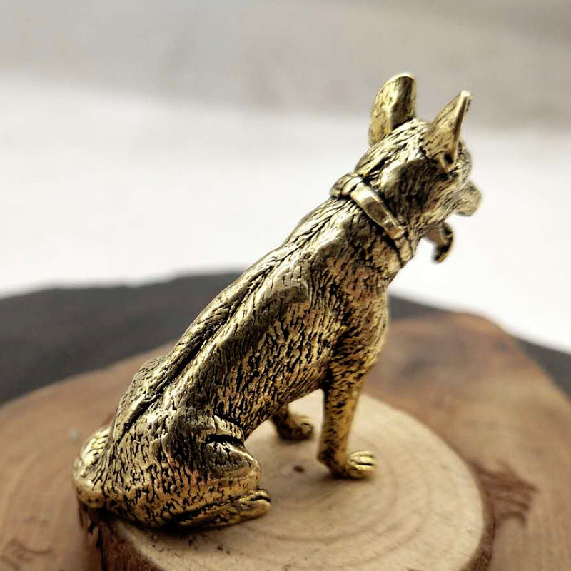 Brass Fortune Copper Dog Small Ornaments Help Transport Desktop Small Ornaments Small Ornaments
