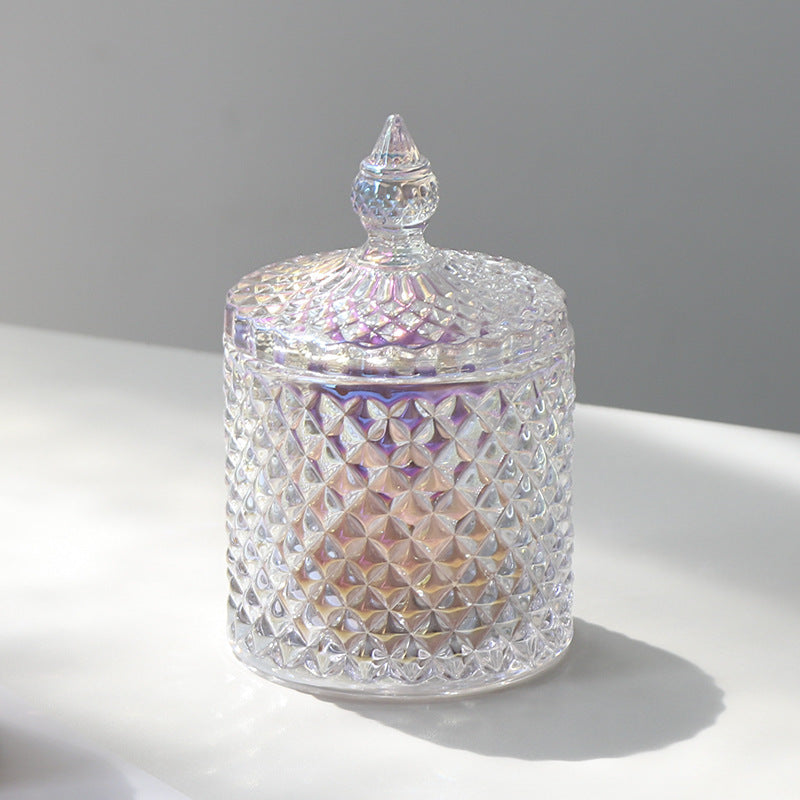 Puff Storage Box Bathroom Cotton Swab Storage Box Dressing Table Jewelry Glass Storage Jar